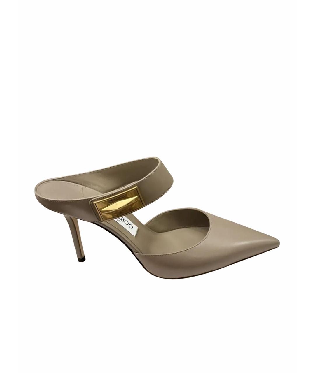 JIMMY CHOO Бежевые кожаные туфли, фото 1