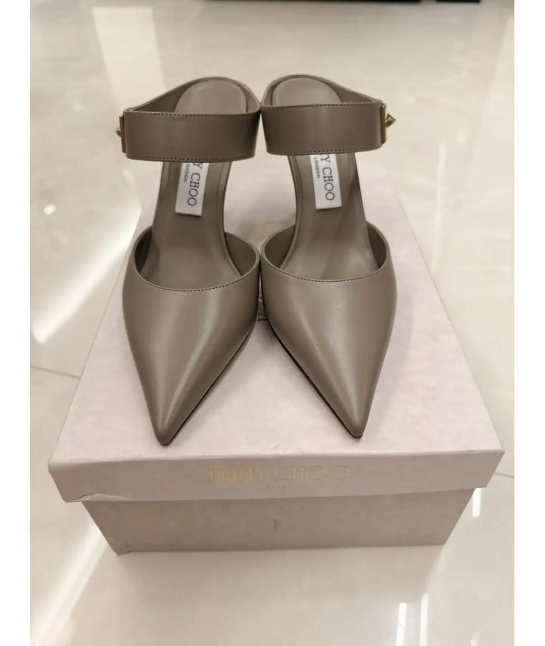 JIMMY CHOO Бежевые кожаные туфли, фото 3