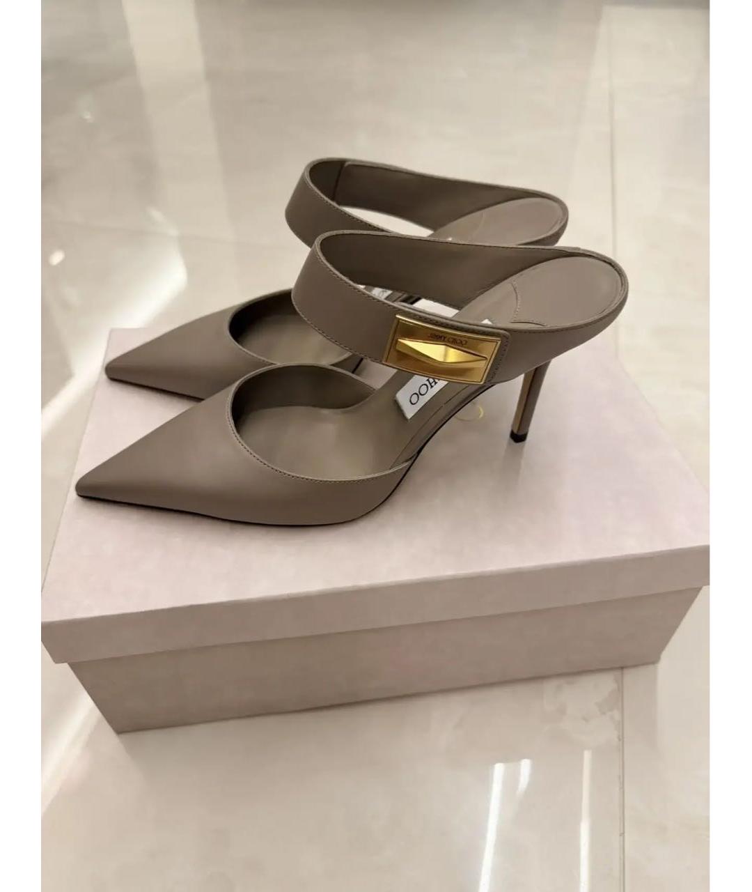 JIMMY CHOO Бежевые кожаные туфли, фото 2