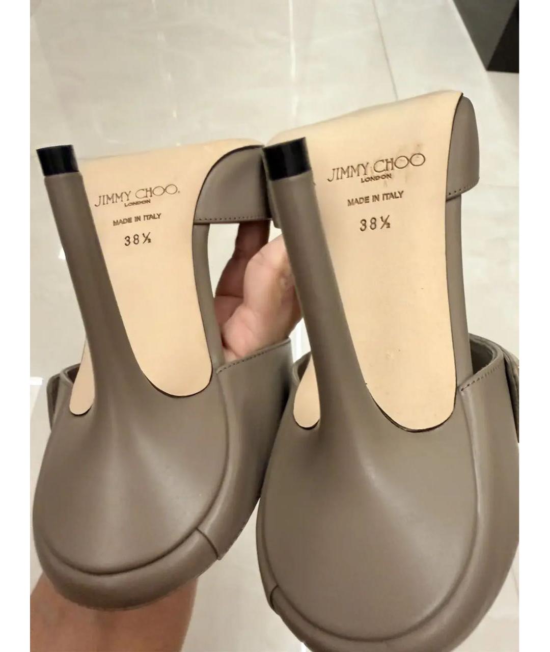 JIMMY CHOO Бежевые кожаные туфли, фото 6