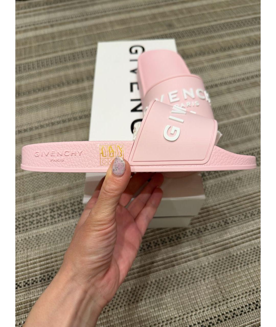 GIVENCHY Розовые резиновые шлепанцы, фото 5
