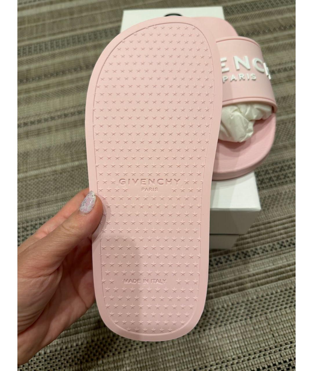 GIVENCHY Розовые резиновые шлепанцы, фото 3