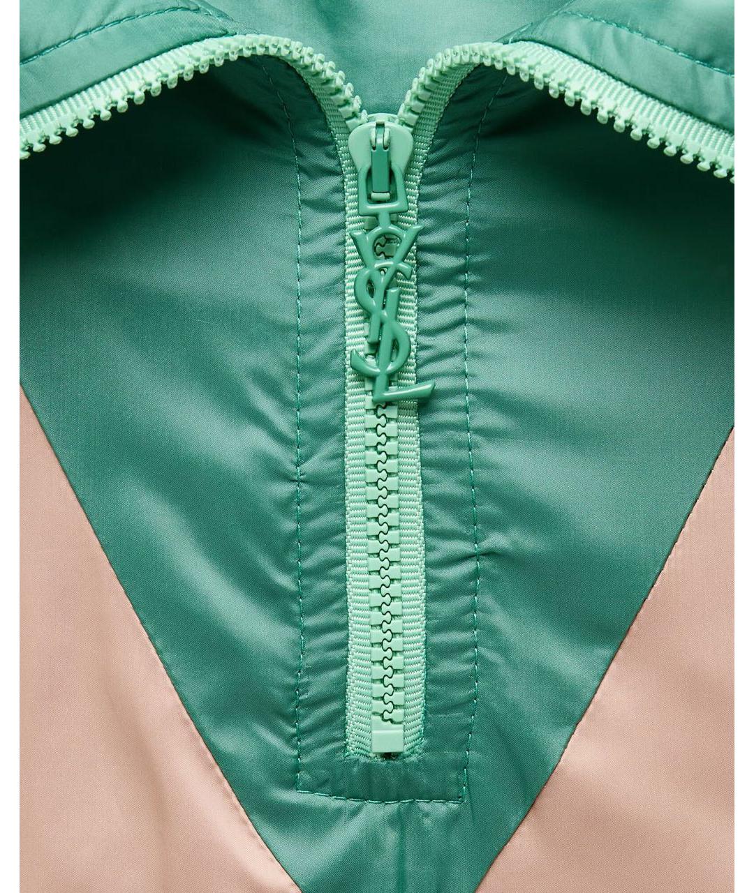 SAINT LAURENT Зеленая полиэстеровая куртка, фото 3