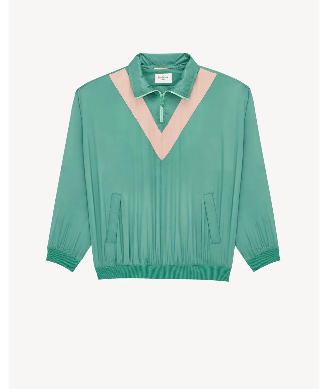 SAINT LAURENT Зеленая полиэстеровая куртка, фото 4