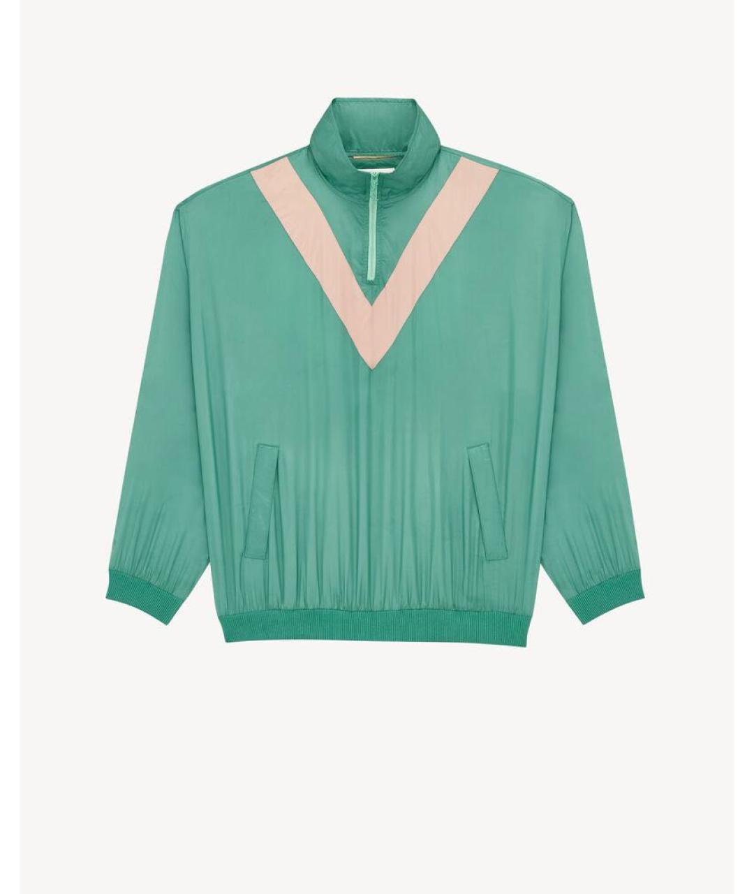 SAINT LAURENT Зеленая полиэстеровая куртка, фото 2