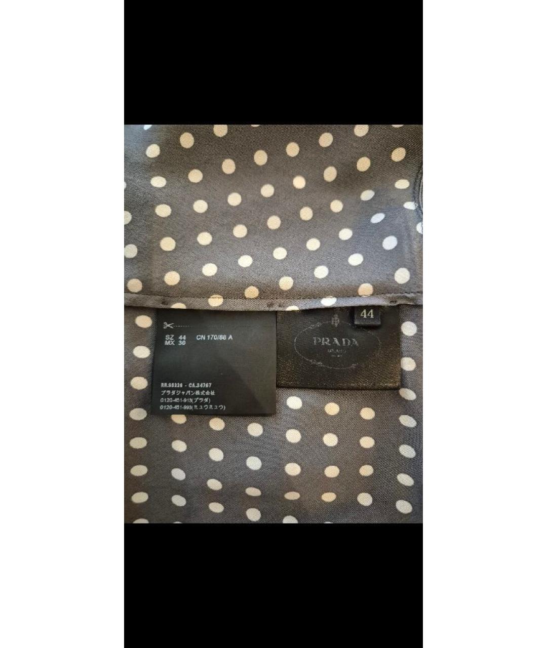 PRADA Серое шелковое повседневное платье, фото 6