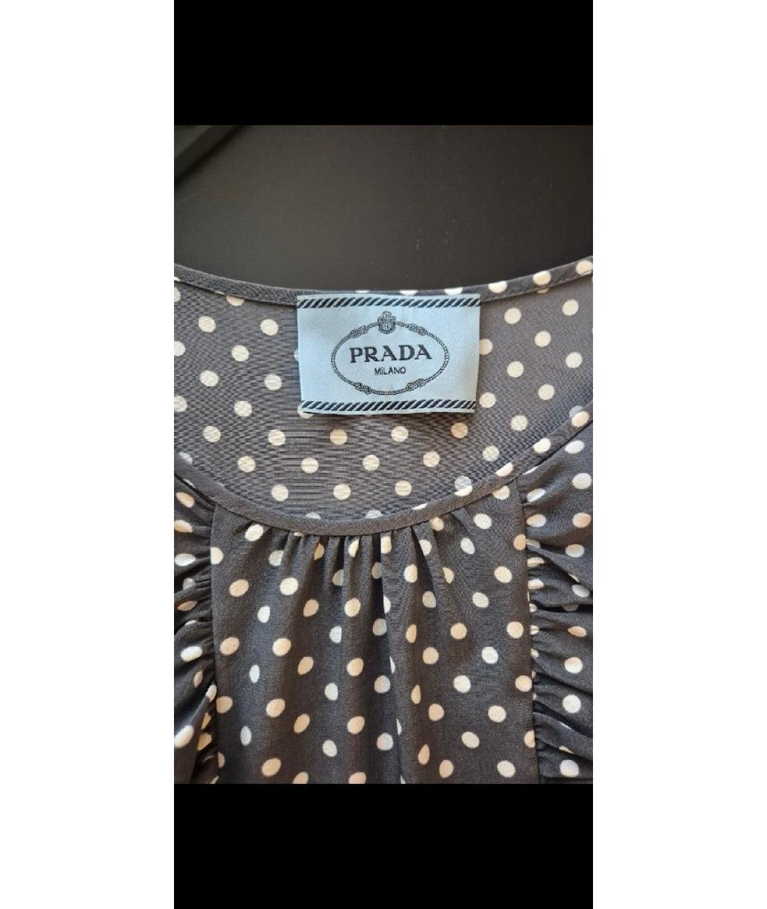 PRADA Серое шелковое повседневное платье, фото 3