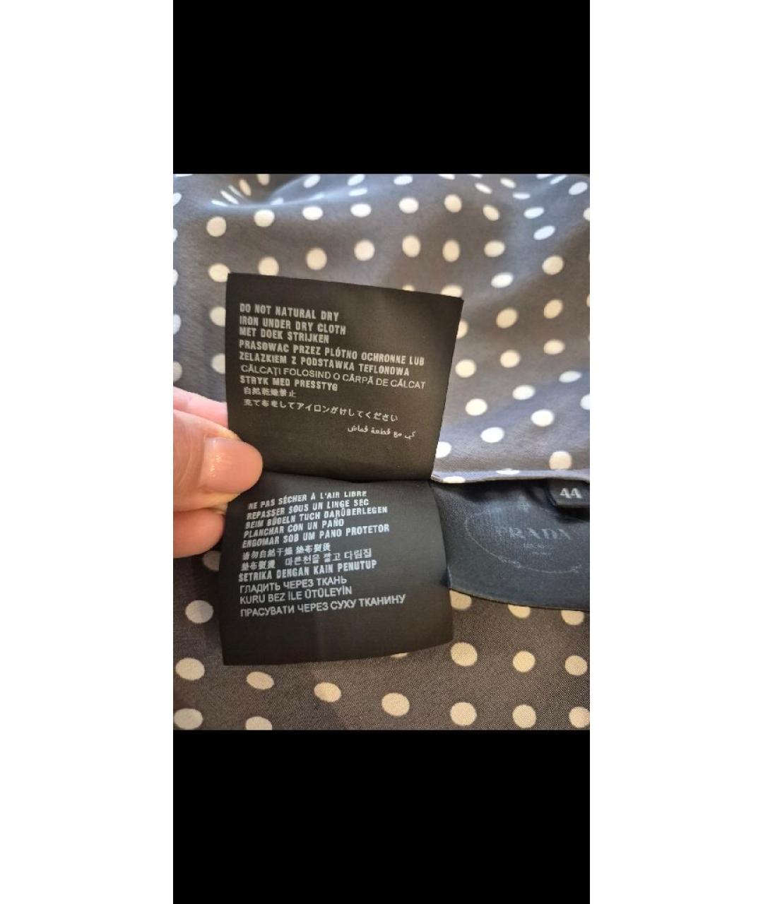 PRADA Серое шелковое повседневное платье, фото 7