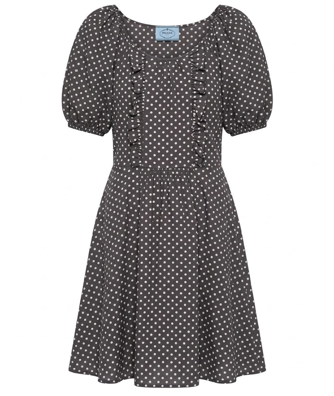 PRADA Серое шелковое повседневное платье, фото 1