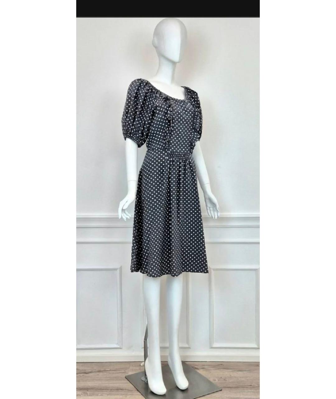 PRADA Серое шелковое повседневное платье, фото 5