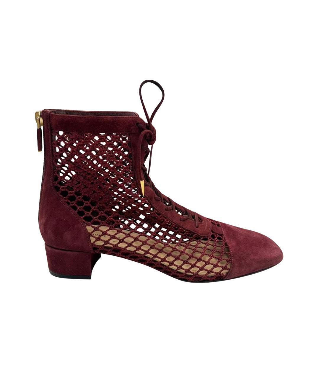 CHRISTIAN DIOR Бордовые замшевые ботильоны, фото 1