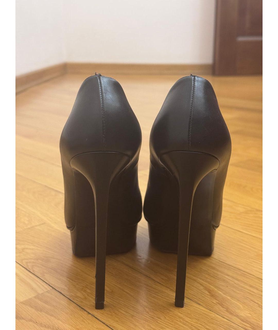 SAINT LAURENT Черные кожаные туфли, фото 3