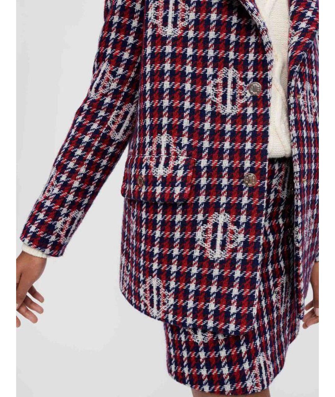 MAJE Бордовый твидовый костюм с юбками, фото 7