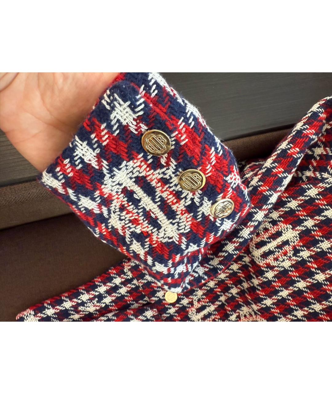 MAJE Бордовый твидовый костюм с юбками, фото 5