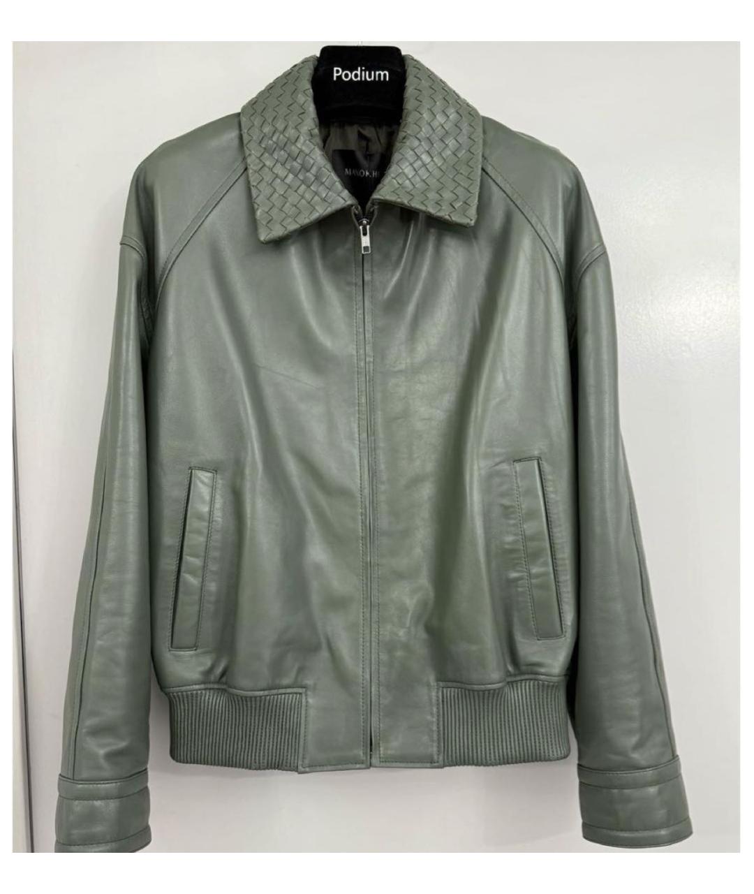 MANOKHI Хаки кожаная куртка, фото 7