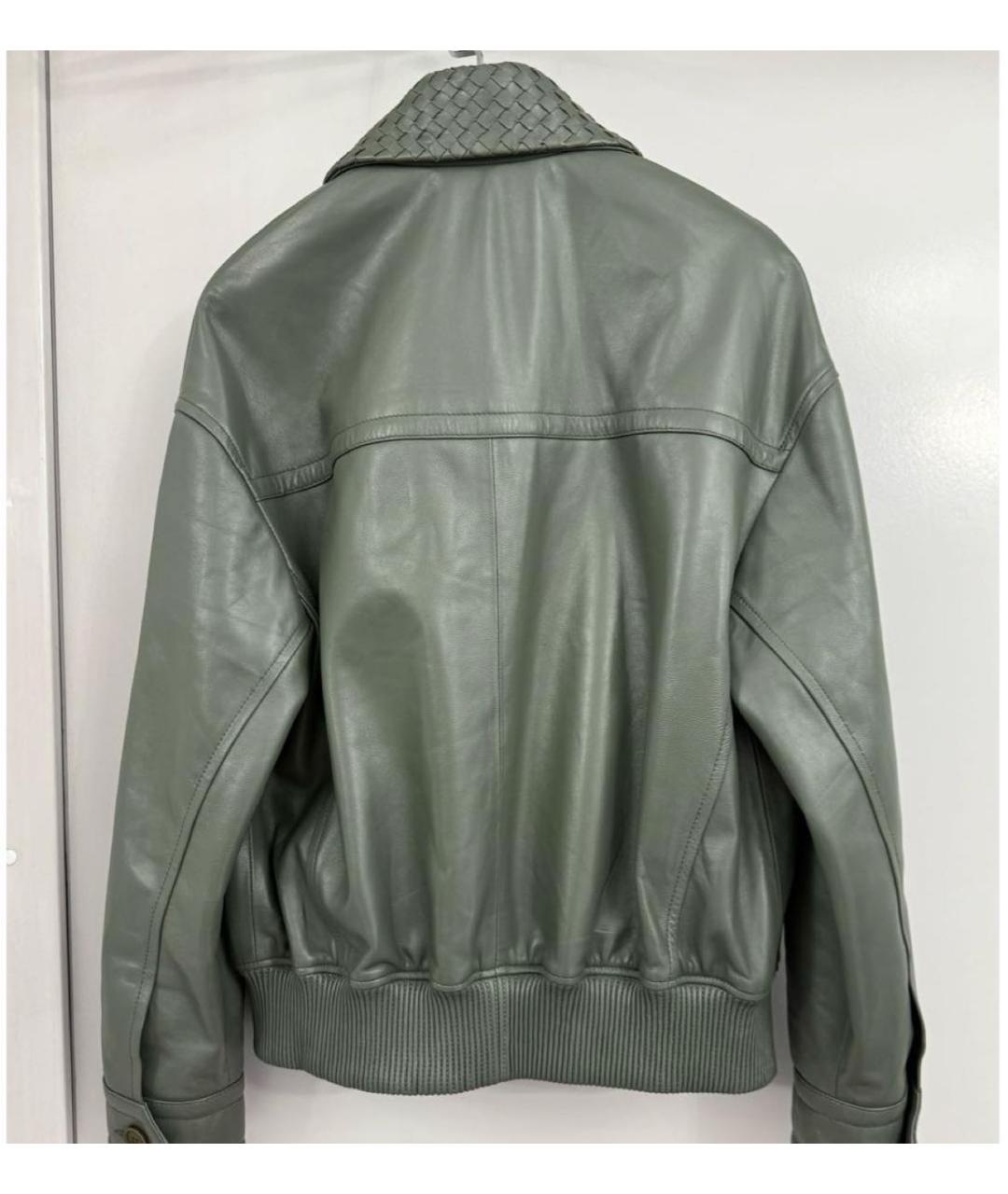 MANOKHI Хаки кожаная куртка, фото 2