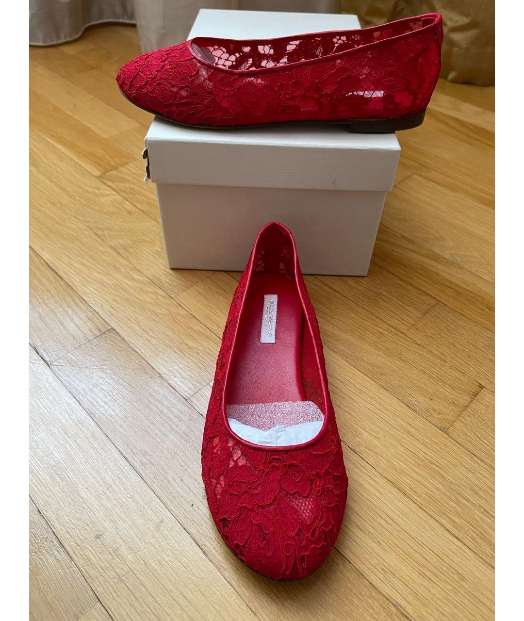 DOLCE & GABBANA KIDS Красные текстильные балетки, фото 3
