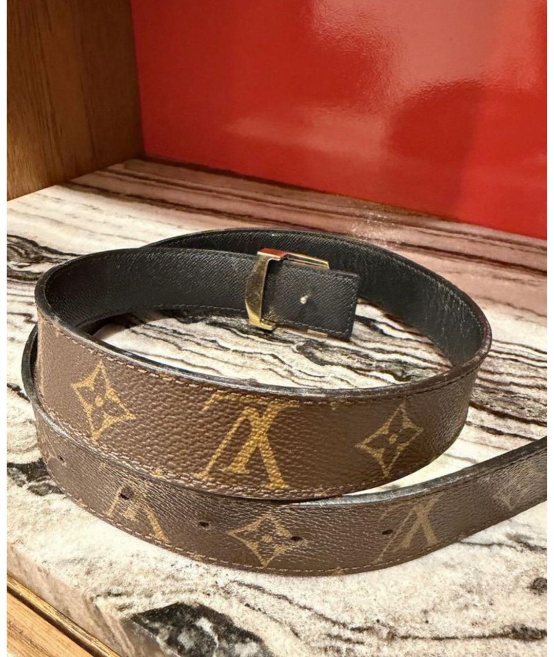 LOUIS VUITTON Коричневый ремень, фото 3