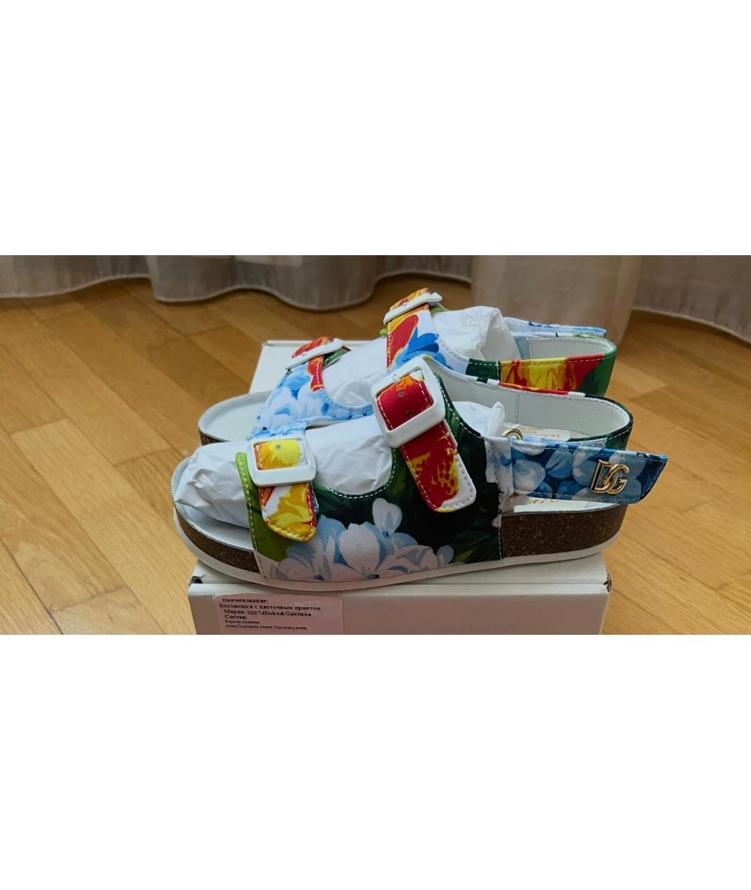 DOLCE&GABBANA Мульти кожаные сандалии и шлепанцы, фото 5