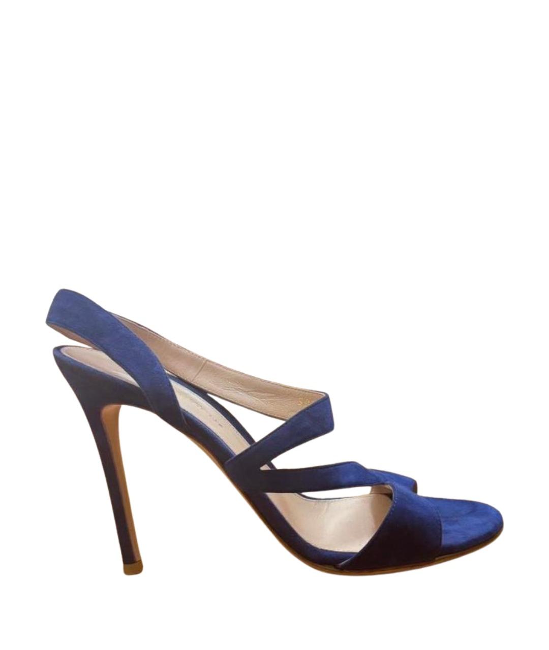 GIANVITO ROSSI Синие замшевые босоножки, фото 1