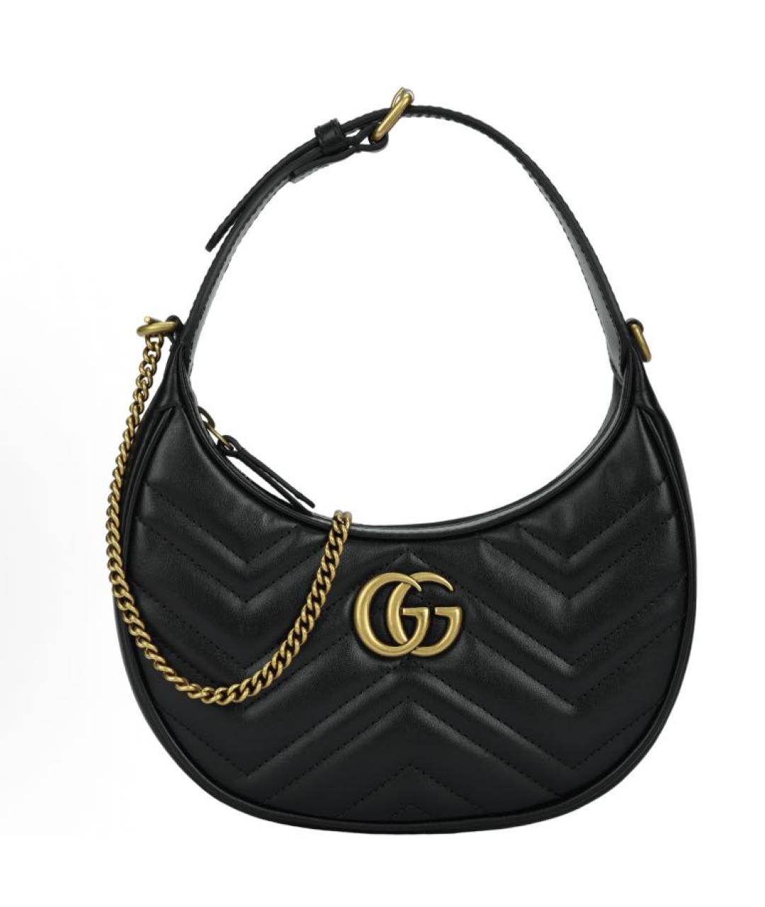 GUCCI Черная кожаная сумка через плечо, фото 1