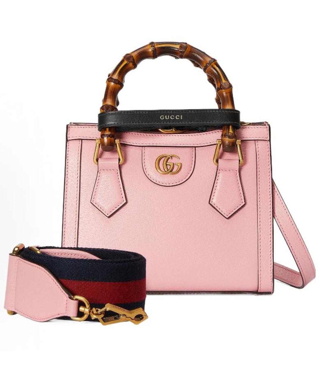 GUCCI Розовая кожаная сумка через плечо, фото 2