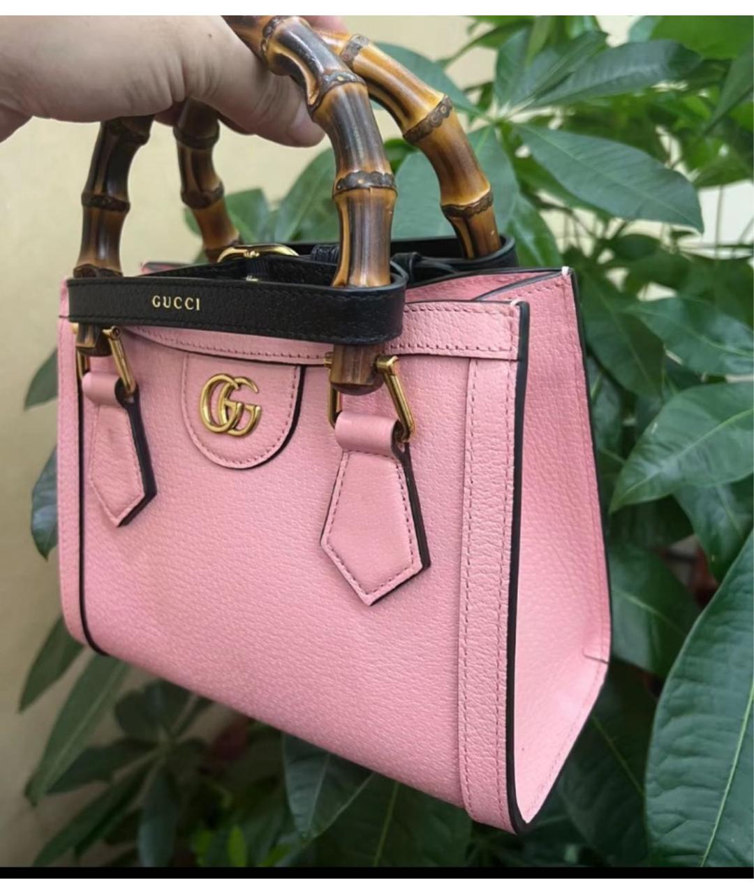 GUCCI Розовая кожаная сумка через плечо, фото 3