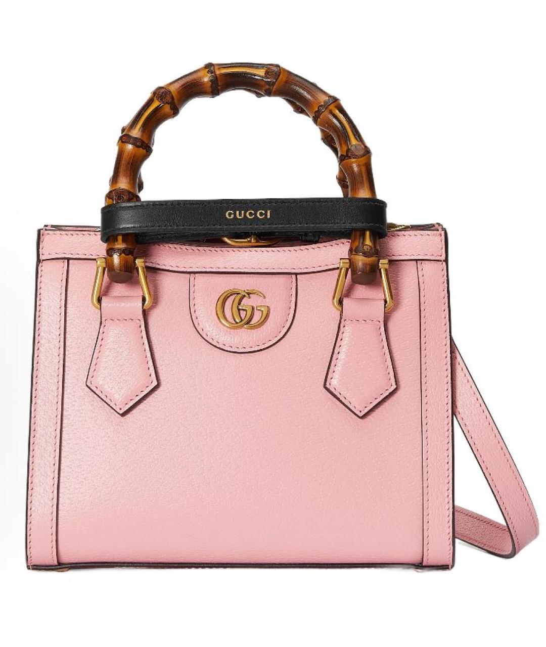 GUCCI Розовая кожаная сумка через плечо, фото 1