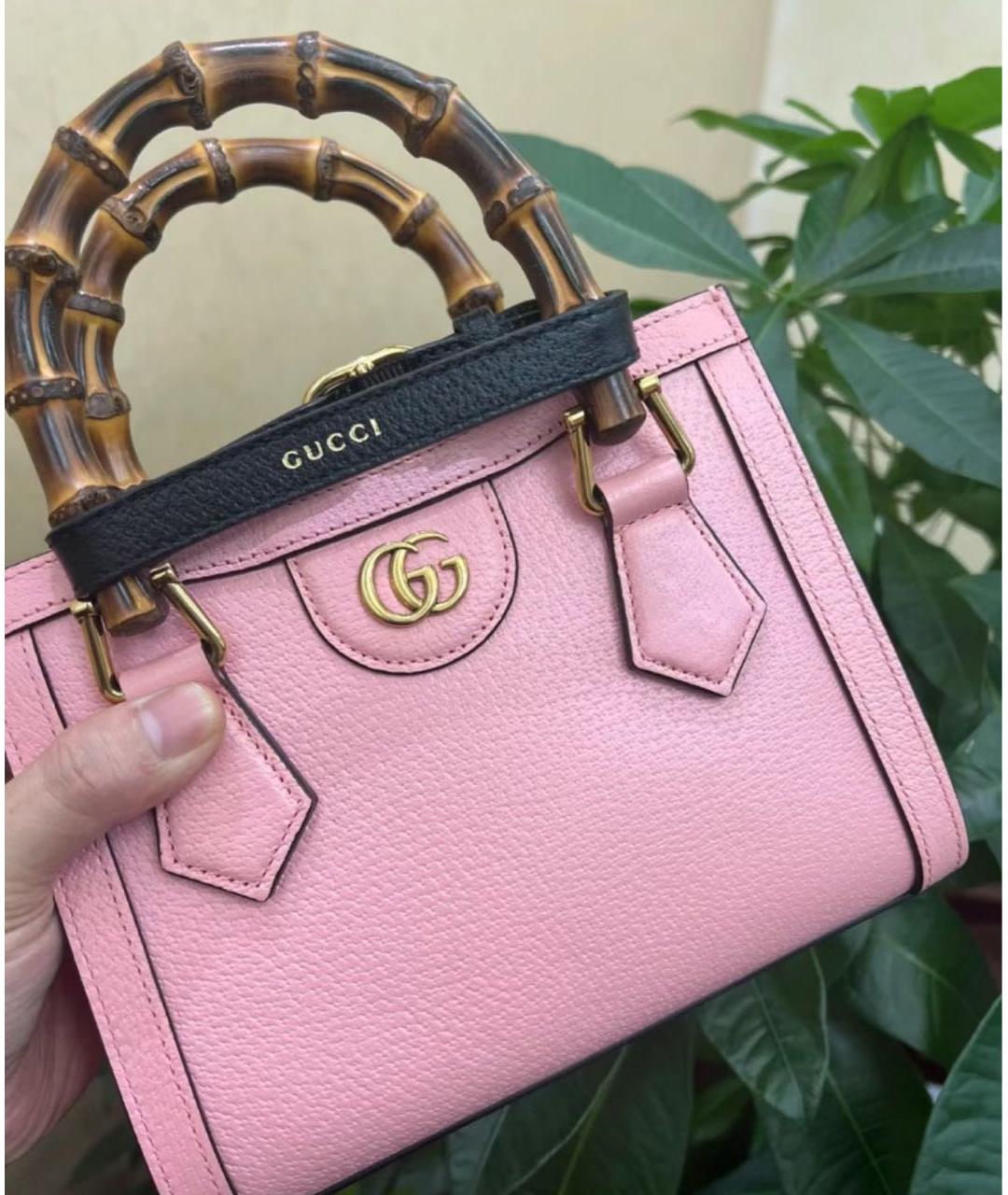 GUCCI Розовая кожаная сумка через плечо, фото 4