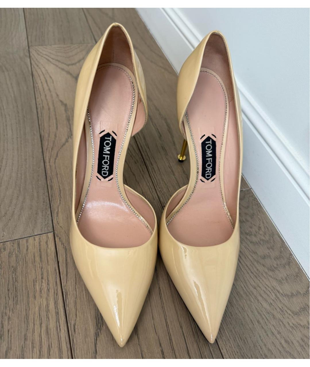 TOM FORD Бежевые туфли из лакированной кожи, фото 2