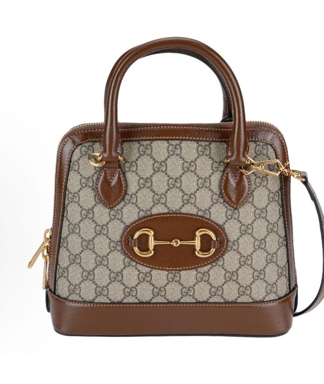 GUCCI Коричневая кожаная сумка тоут, фото 1