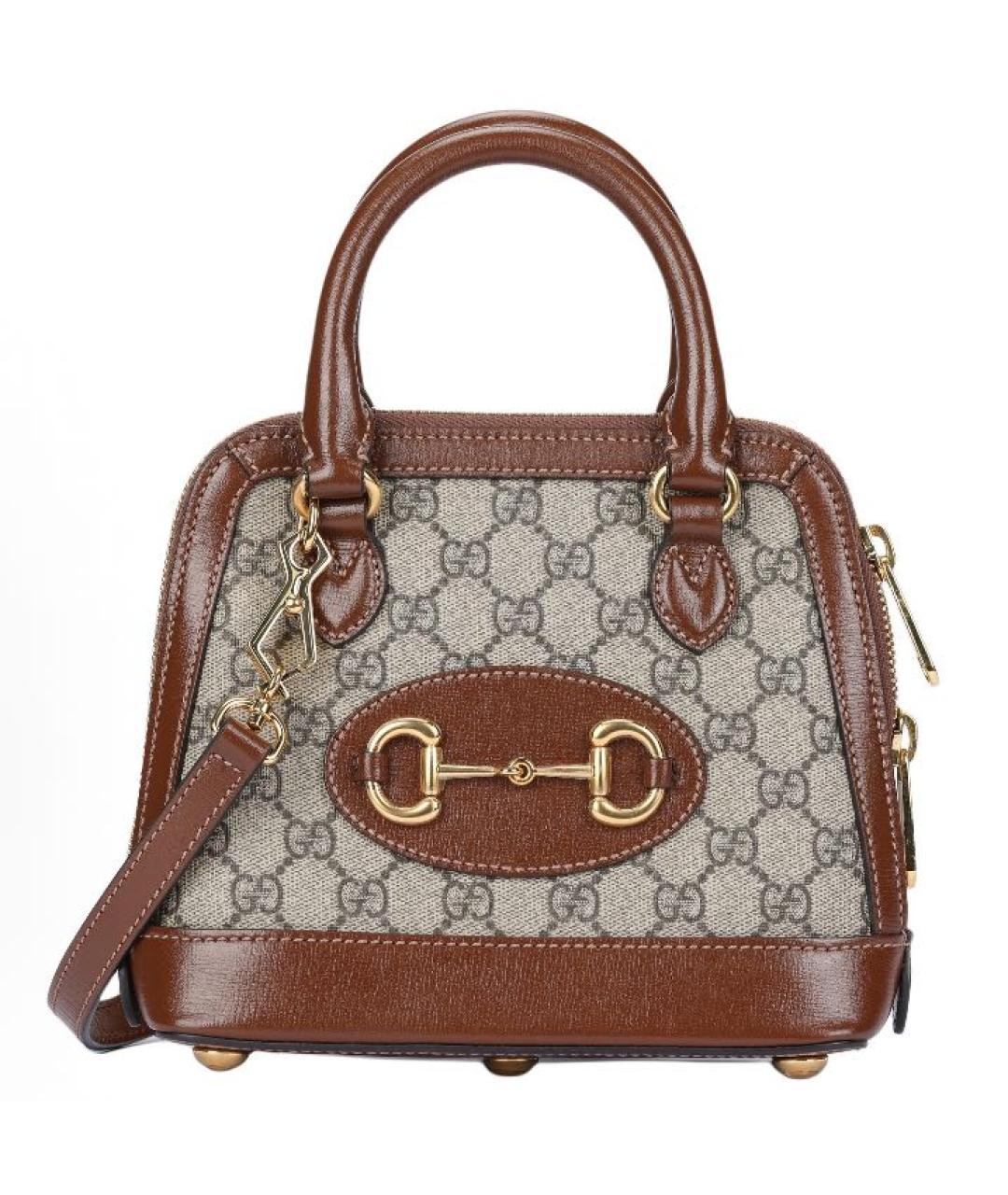 GUCCI Коричневая кожаная сумка через плечо, фото 1