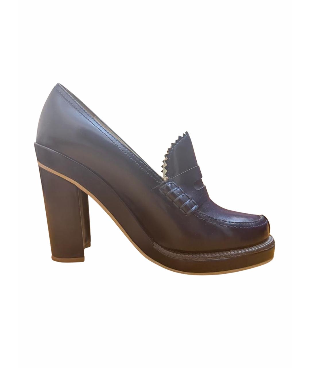 JIL SANDER Темно-синие кожаные туфли, фото 1