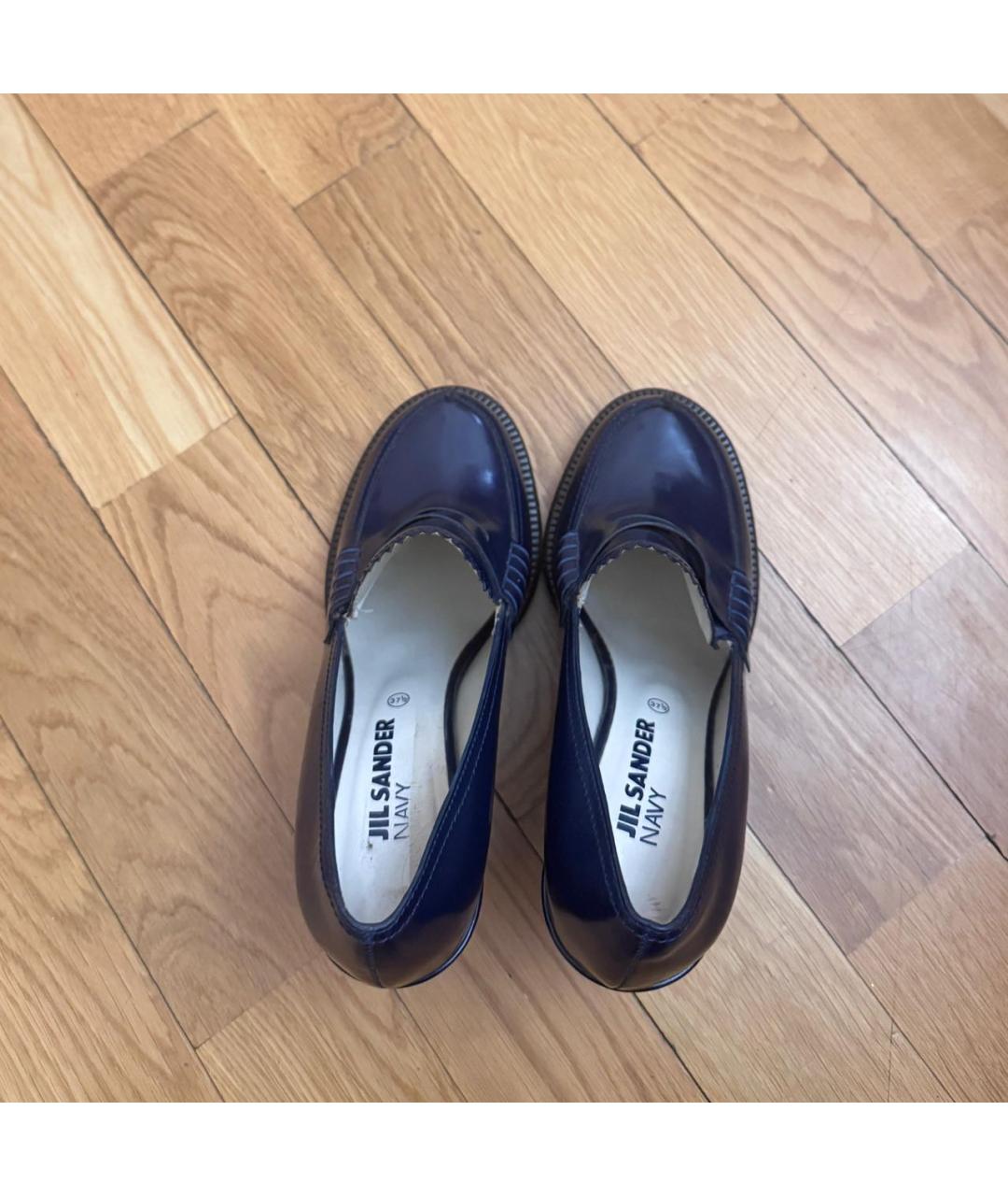 JIL SANDER Темно-синие кожаные туфли, фото 3