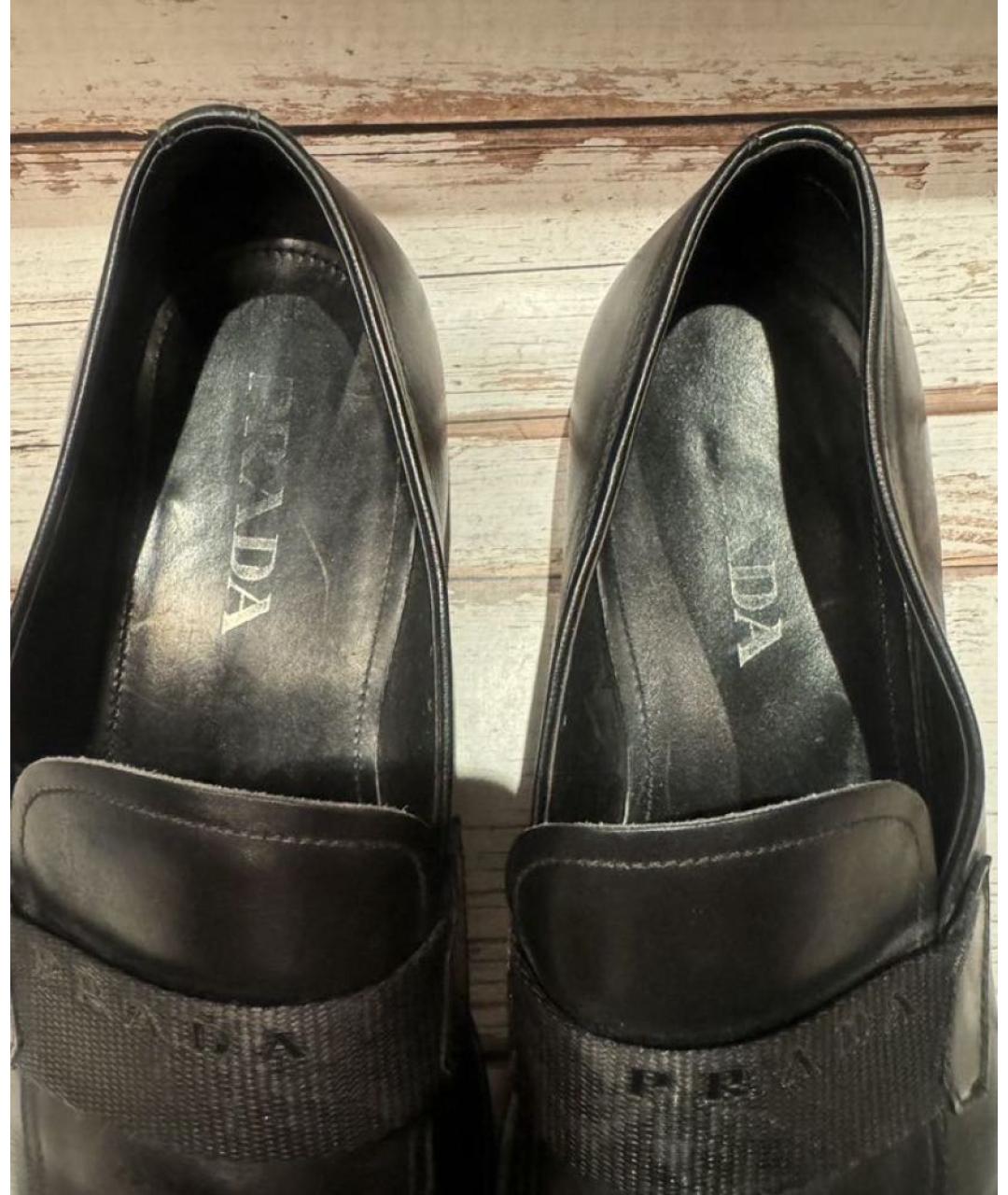 PRADA Черные кожаные туфли, фото 6