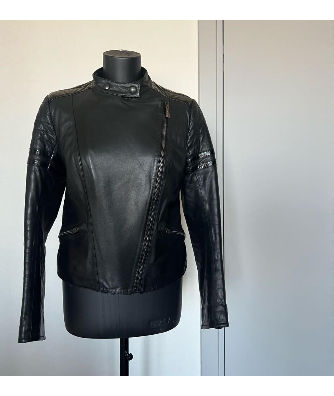 BLUMARINE Черная кожаная куртка, фото 2
