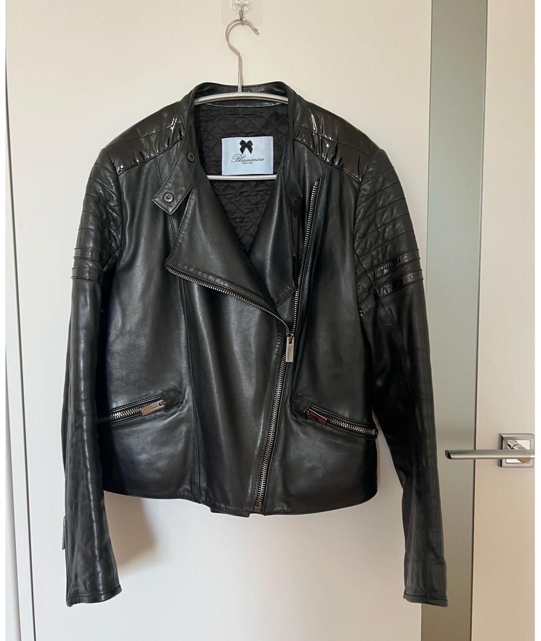 BLUMARINE Черная кожаная куртка, фото 4