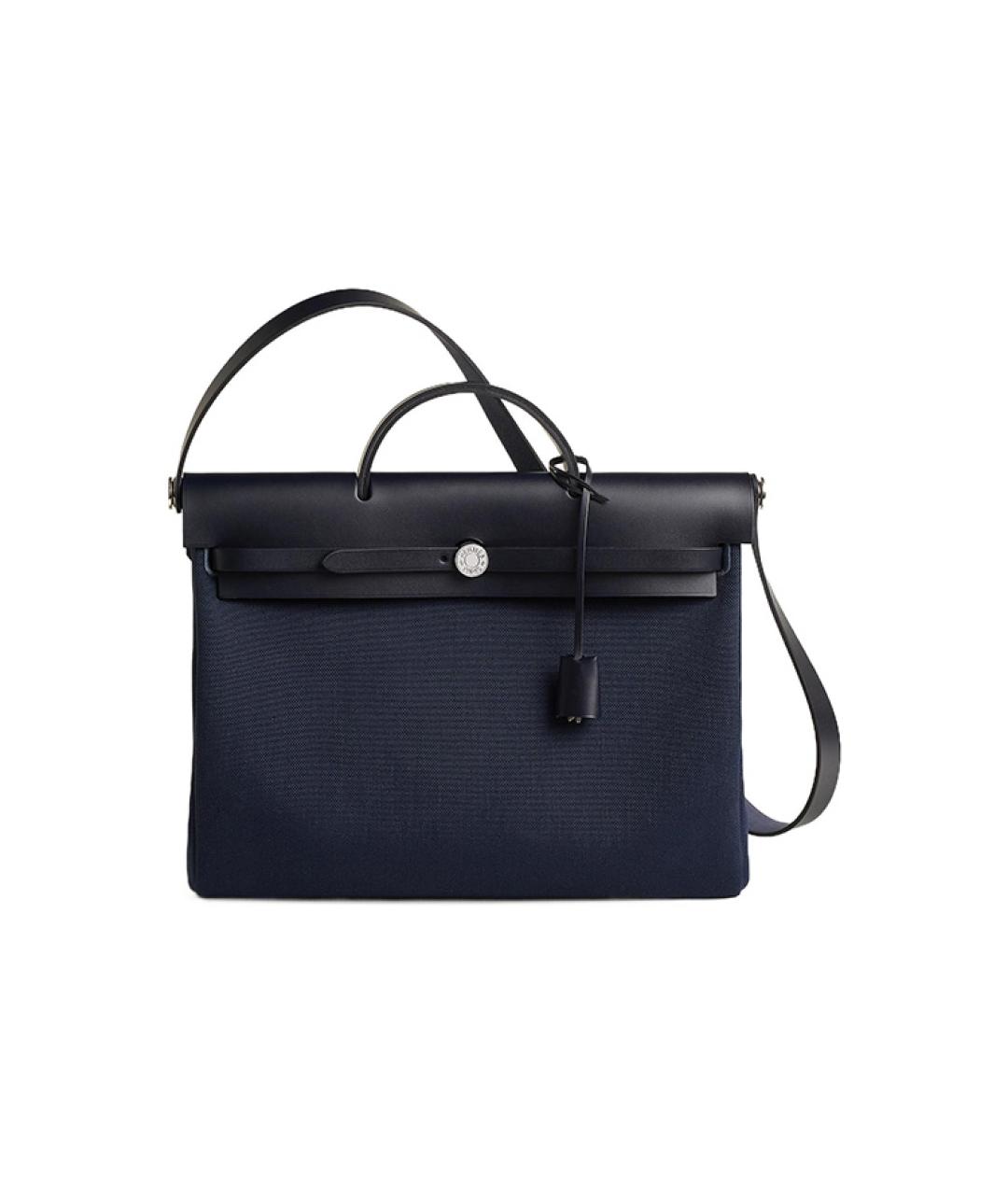 HERMES Темно-синяя сумка с короткими ручками, фото 6