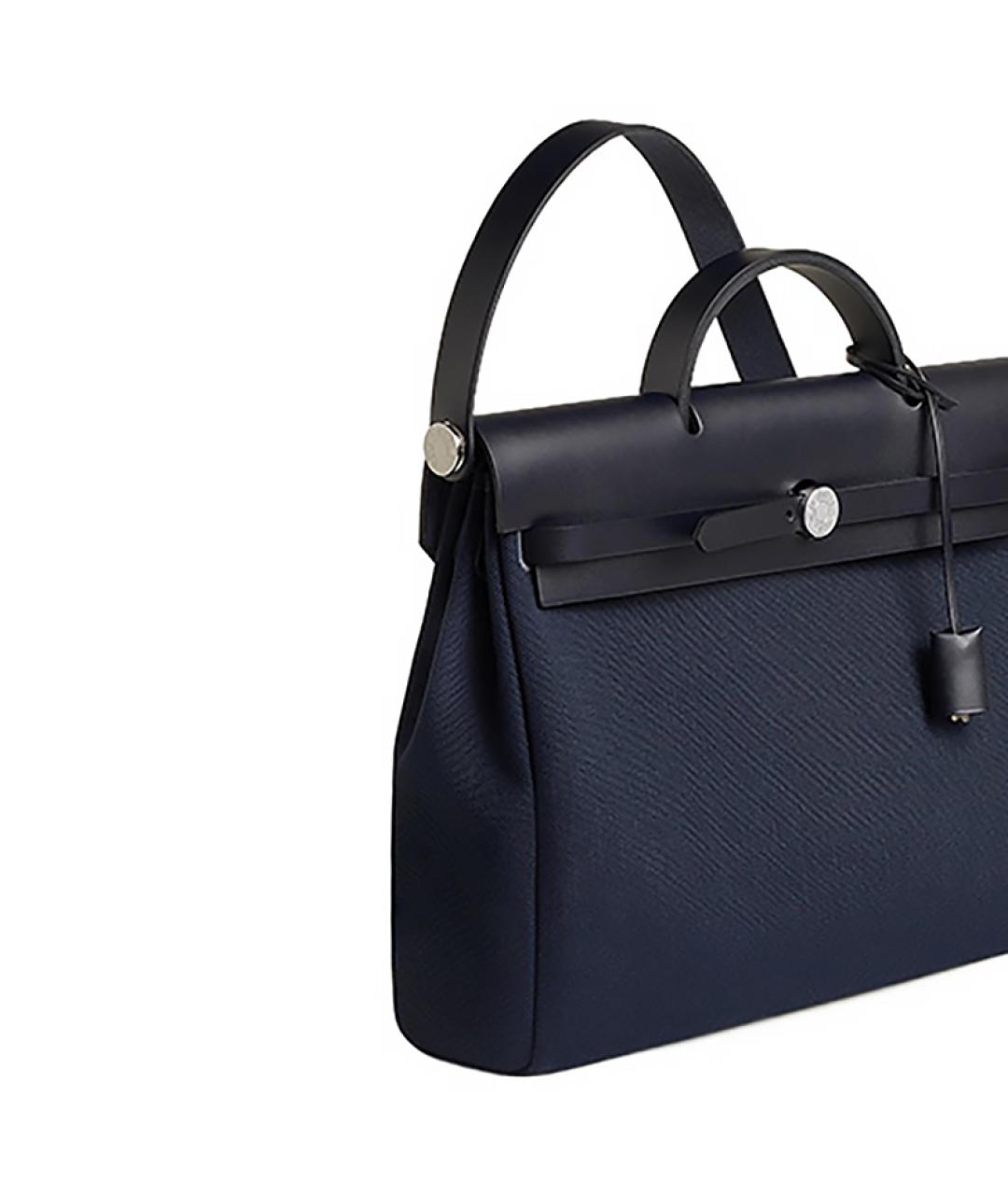 HERMES Темно-синяя сумка с короткими ручками, фото 5