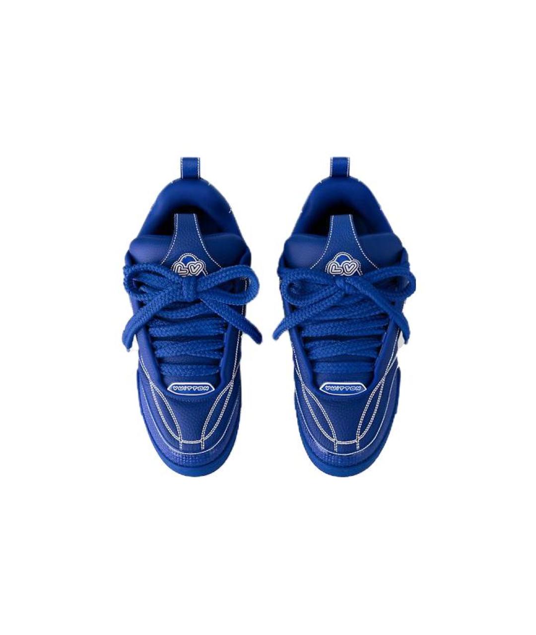 LOUIS VUITTON Синие низкие кроссовки / кеды, фото 4