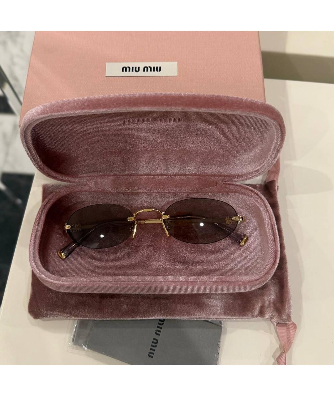 MIU MIU Фиолетовые металлические солнцезащитные очки, фото 4