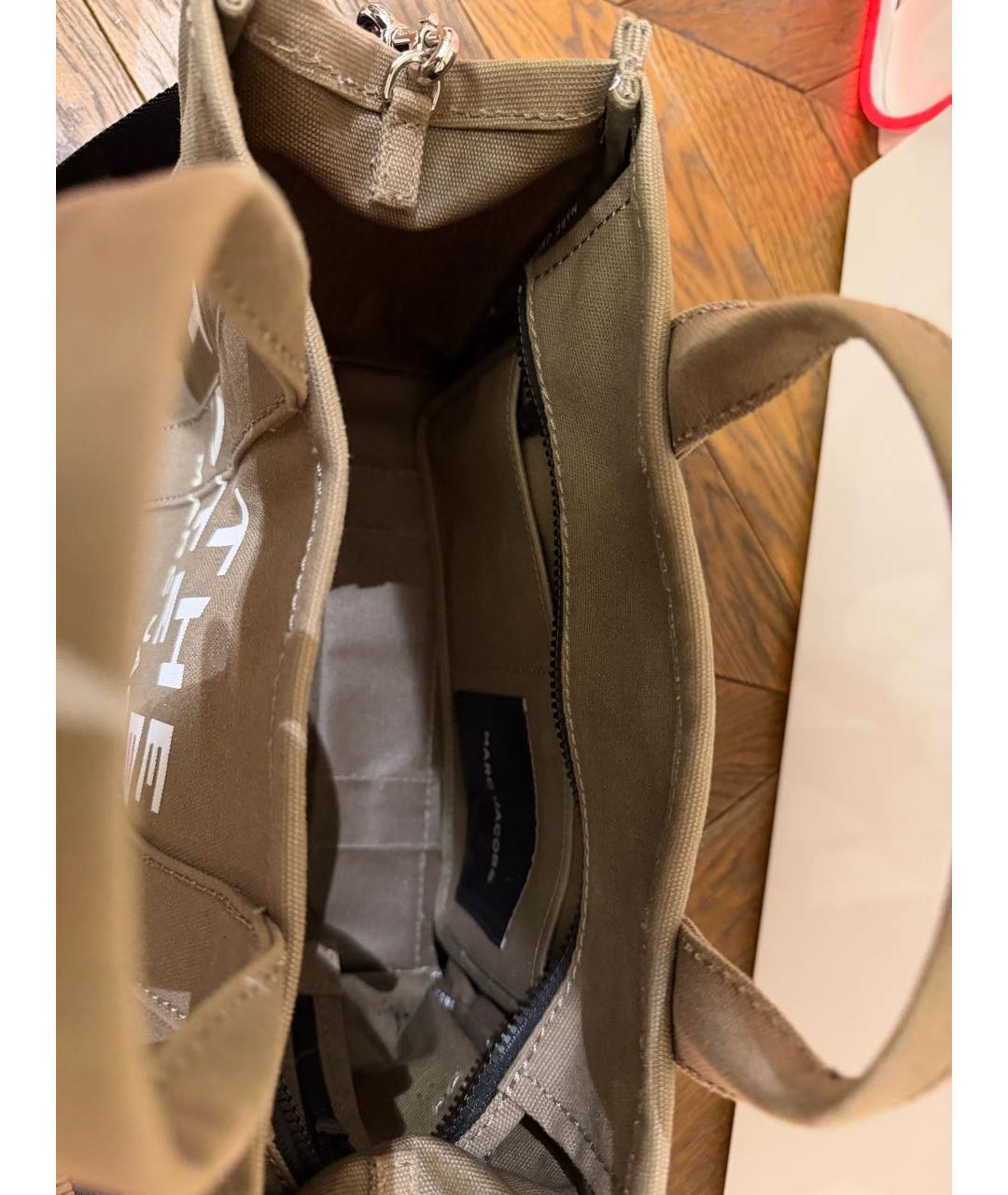 MARC JACOBS Бежевая тканевая сумка тоут, фото 4