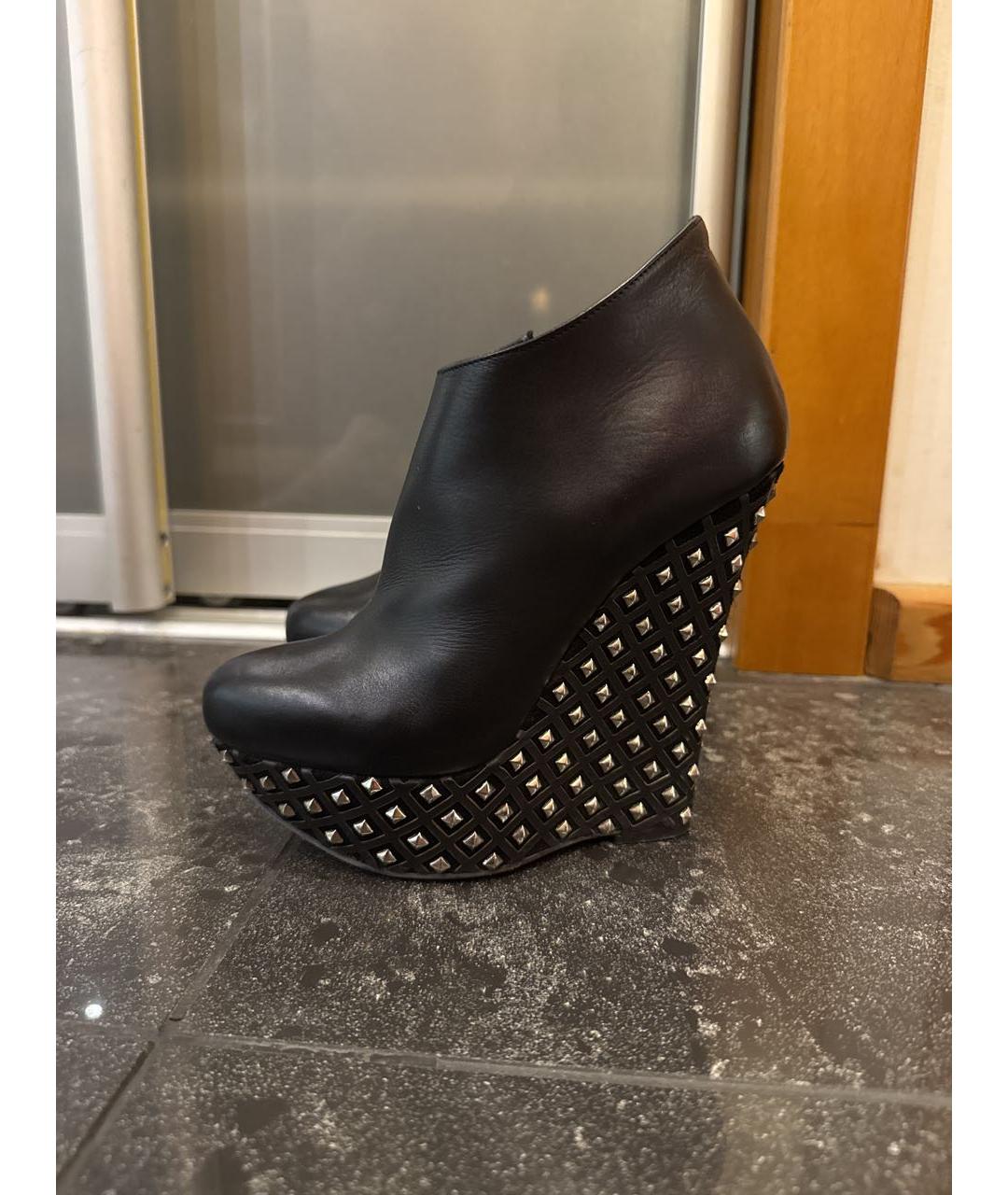 LE SILLA Черные кожаные ботильоны, фото 7