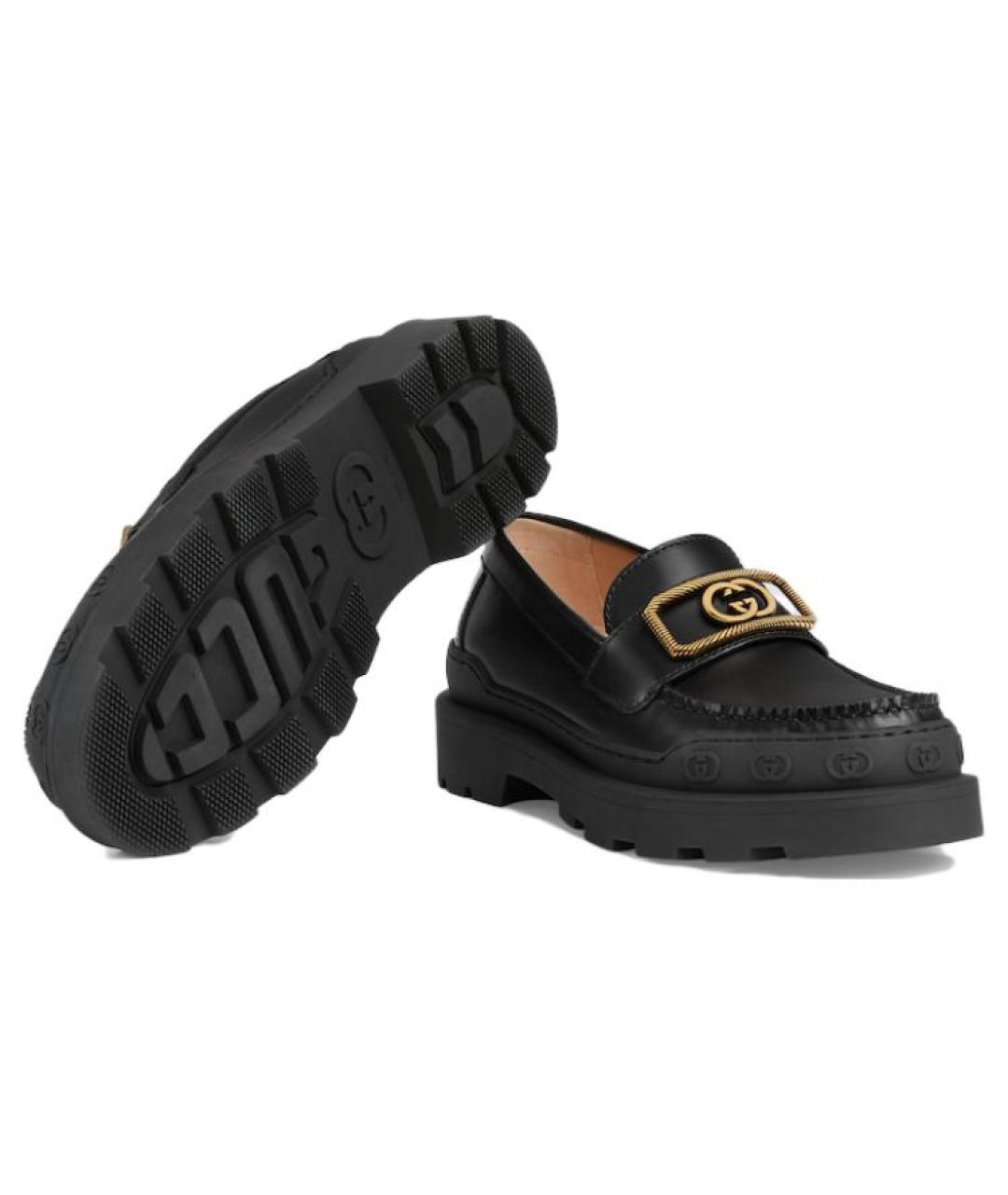 GUCCI Черные кожаные лоферы, фото 5