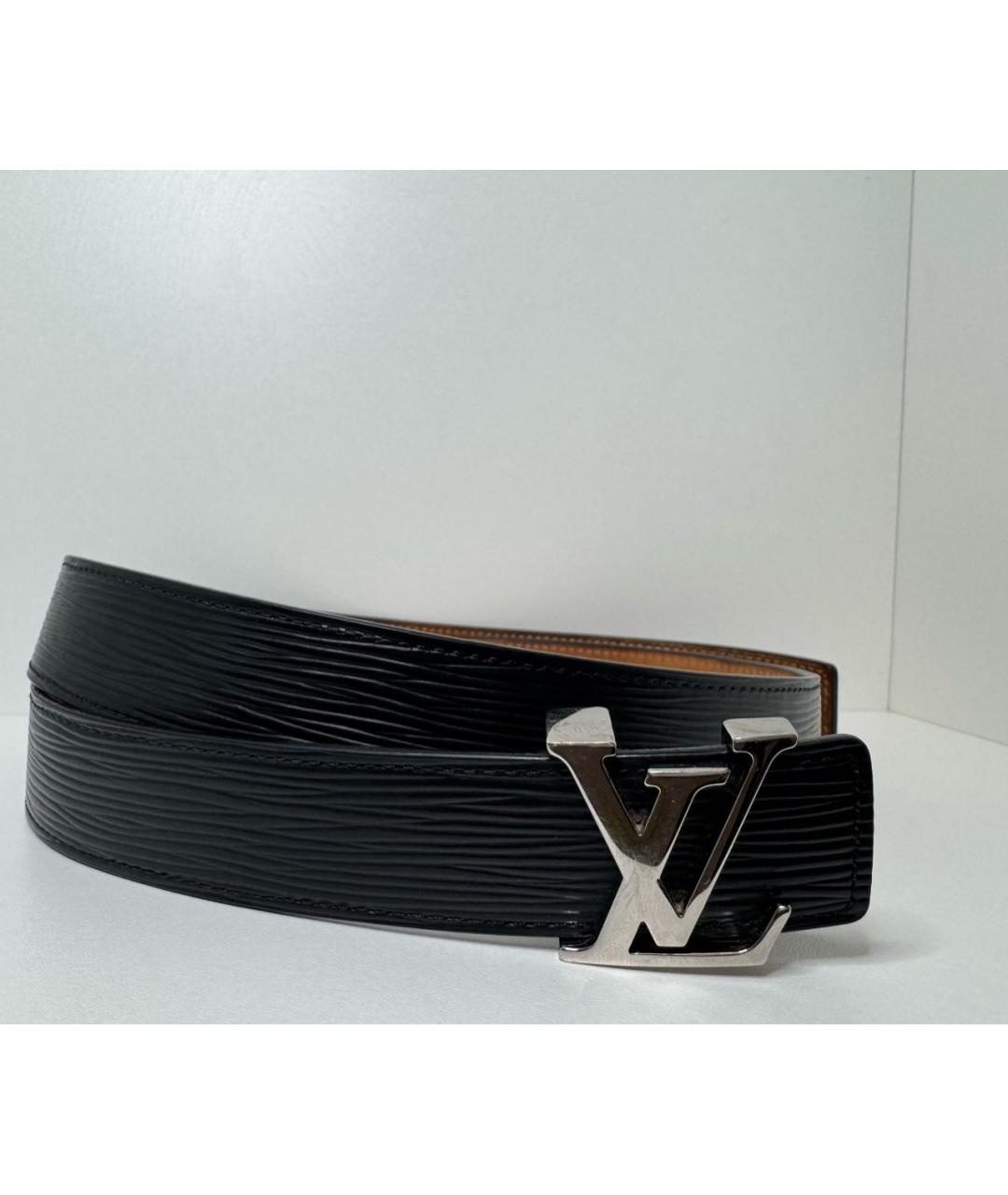 LOUIS VUITTON Черный кожаный ремень, фото 4