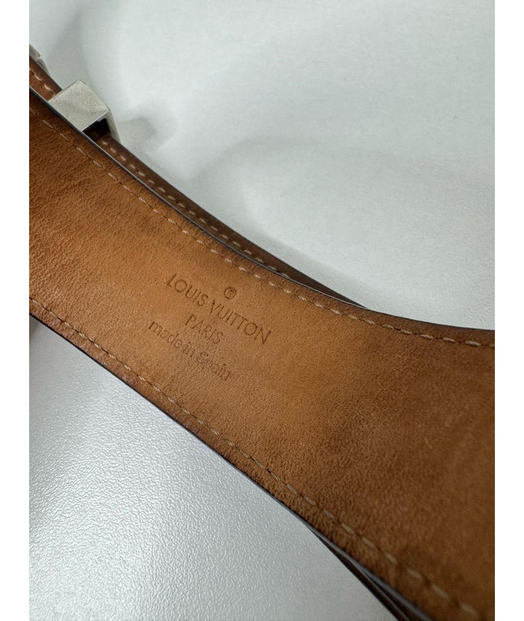 LOUIS VUITTON Черный кожаный ремень, фото 3