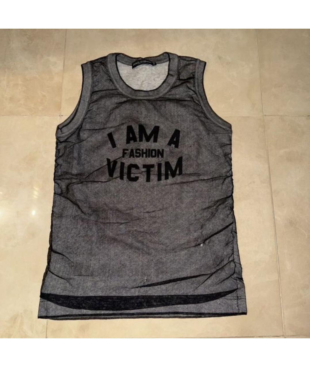 DOLCE&GABBANA Серая сетчатая майка, фото 5