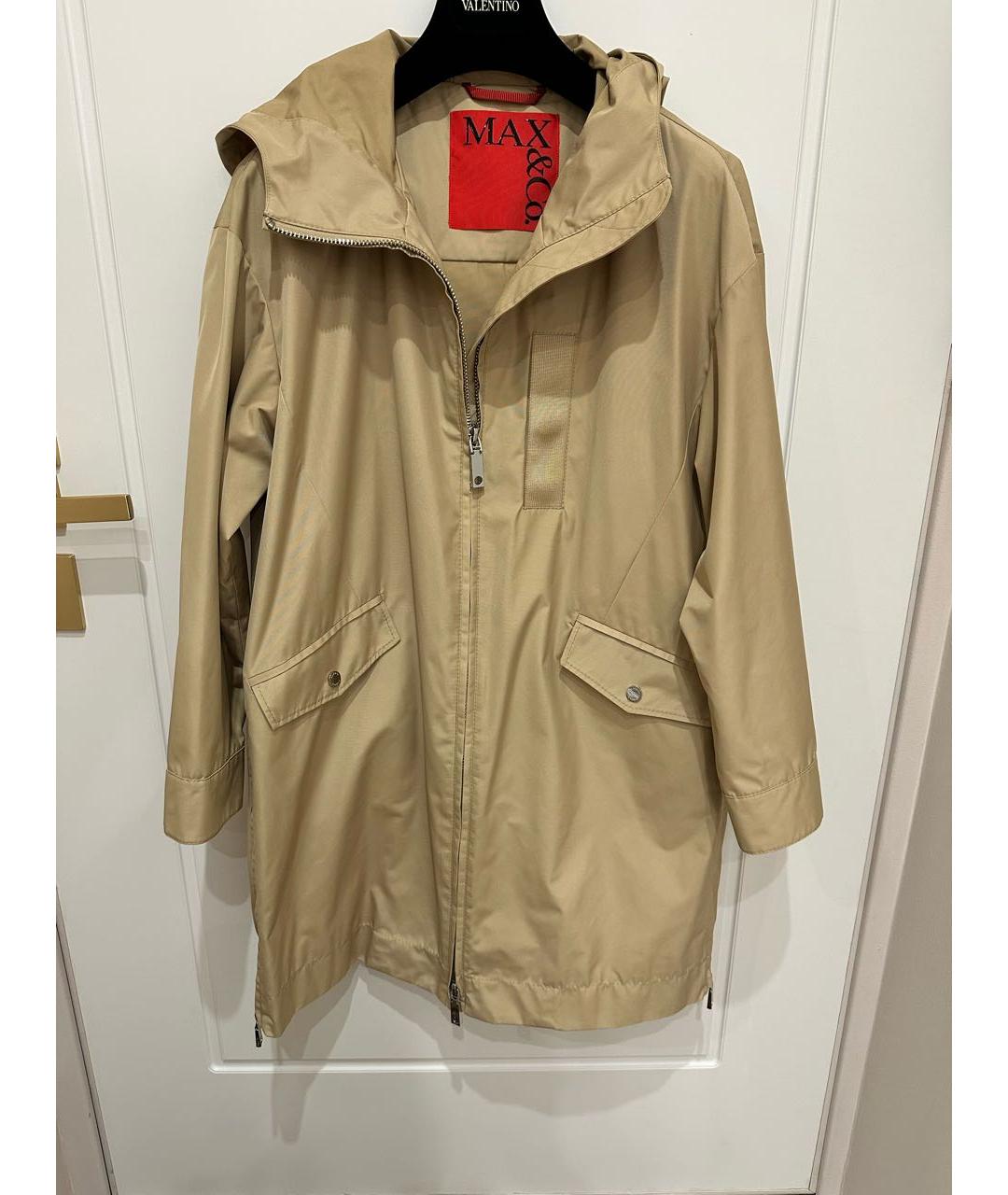 MAX&CO Бежевый полиэстеровый тренч/плащ, фото 3