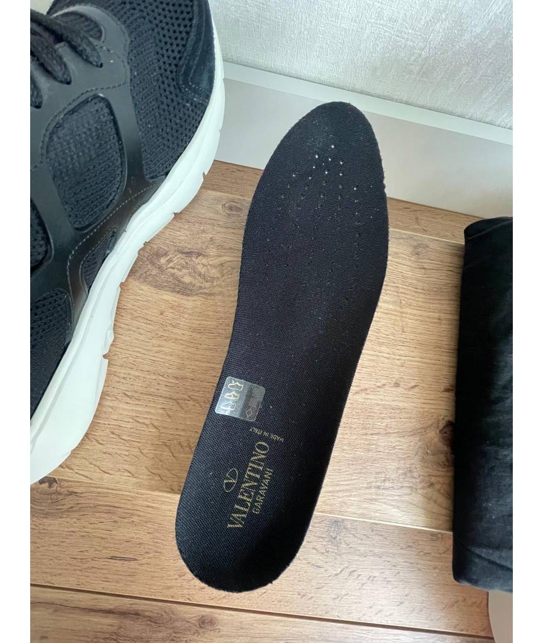 VALENTINO Черные текстильные низкие кроссовки / кеды, фото 8