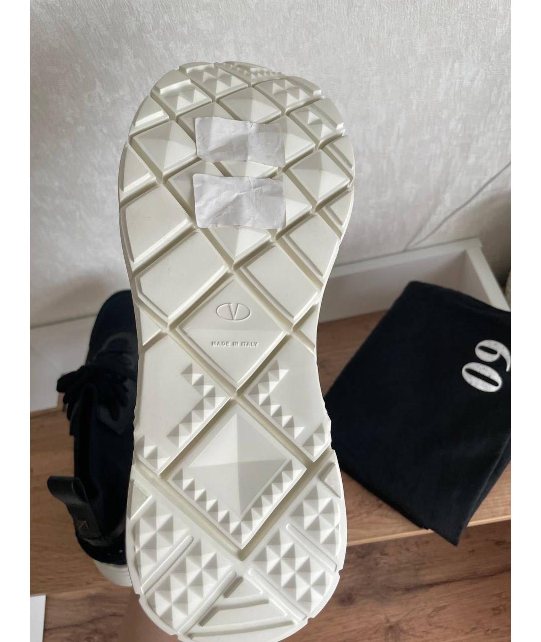 VALENTINO Черные текстильные низкие кроссовки / кеды, фото 4